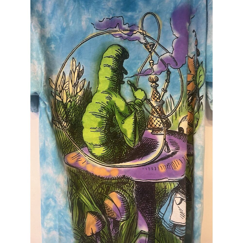 Liquid Blue 2015 Alice In Wonderland Hookah Mushroom Tie Dye T Shirt Size Medium - Picture 3 of 10